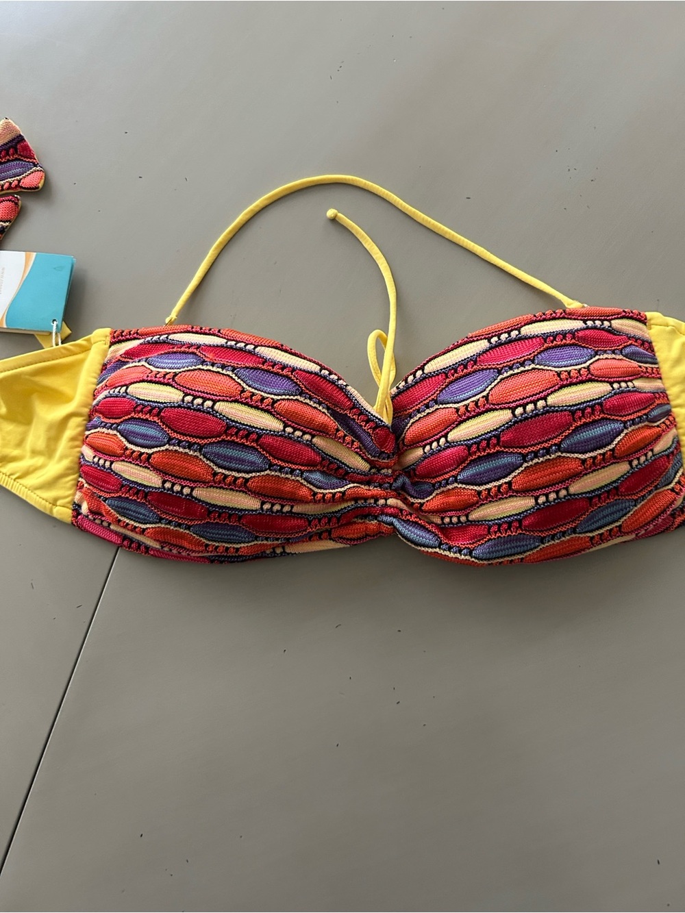 Colorful Crochet Bandeau Bikini Top - Yellow, Red, Purple, Orange Cecilia Prada